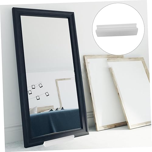 Miniatura 9 de Zerodeko Soporte de espejo de cuerpo completo, soporte de madera para obras de arte, soporte de espejo de pie para tocador, base L