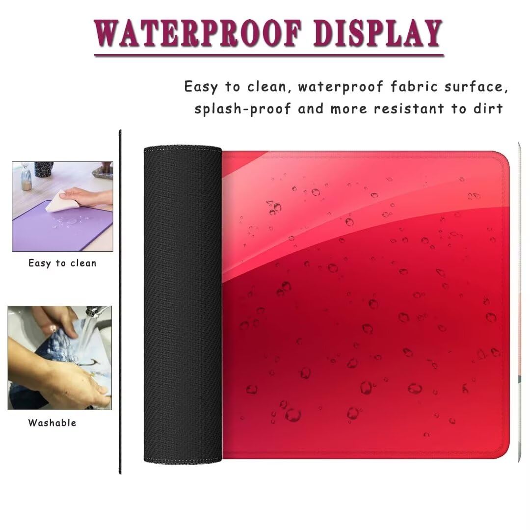 Alfombrilla Ratón Red Art, Mousepad Alfombrilla Raton Gaming XXL 1600x800x4mm Mouse Desk Mat Gamer para Gaming, Tapete Escritorio Mujer Almohadilla Raton, Mouse Pad Base de Goma Antideslizante S-948