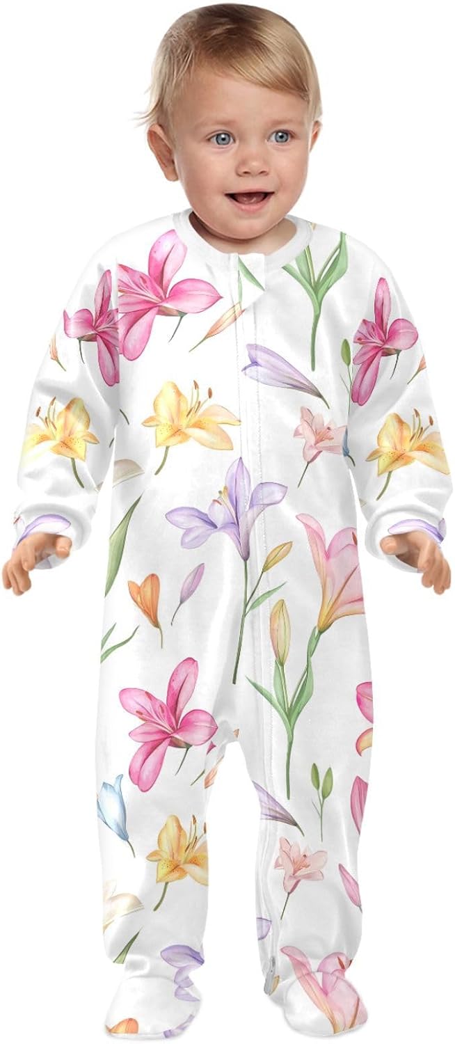 vvfelixl Flying Corgi Dog Baby Sleepers For Girl Boys Newborn Baby Play One-Piece Footies For 0-24 Months White