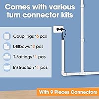 Vista 4 de 116in Cord Hider Kit, Cord Covers for Wires on Wall, Paintable Cable Raceway, Cord Hider for Wall Mount tv, tv Cable Hider Wall kit, Wire Covers for