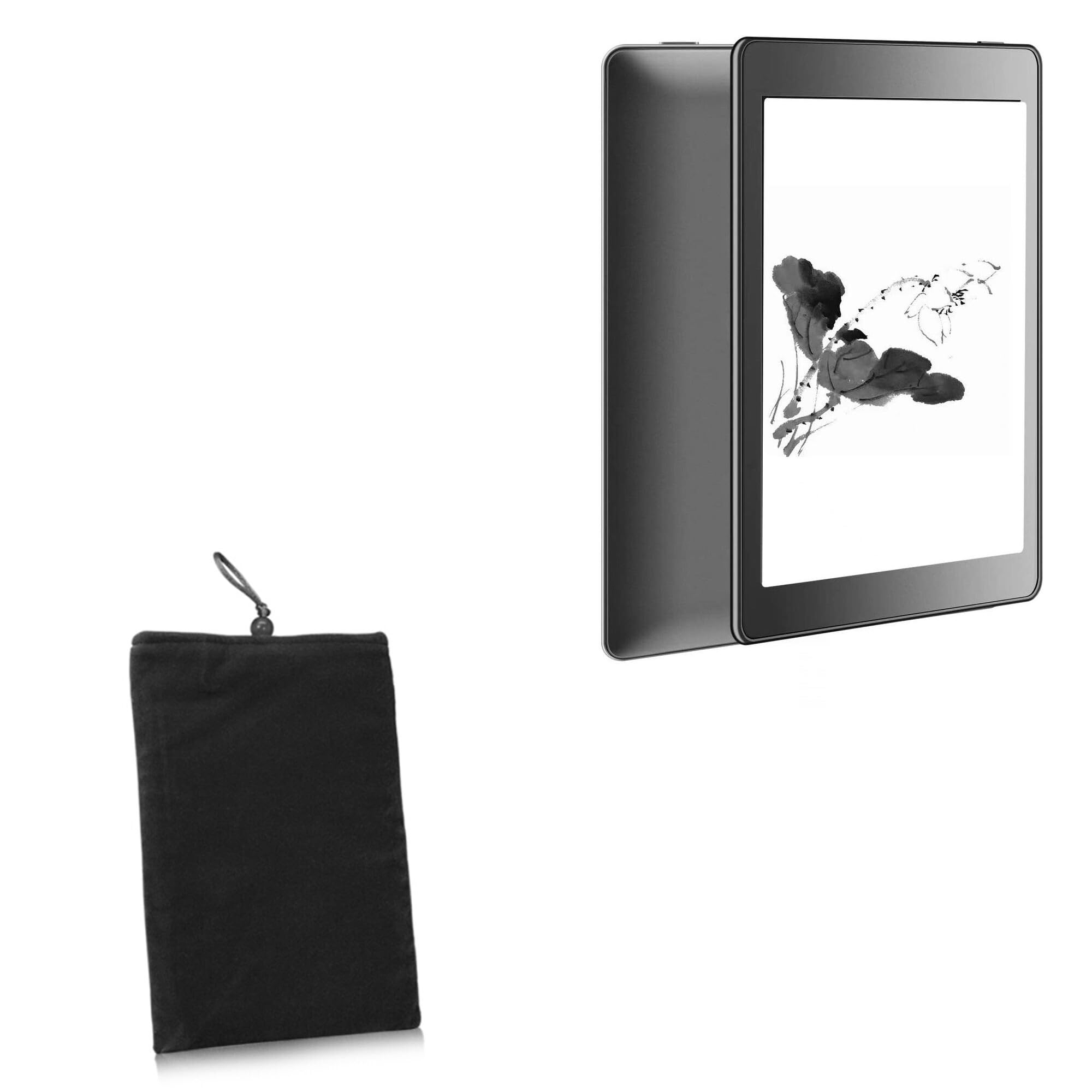 BoxWave Case Compatible with Haoqing Meebook P78 (7.8 in) - Velvet Pouch, Soft Velour Fabric Bag Sleeve with Drawstring - Jet Black
