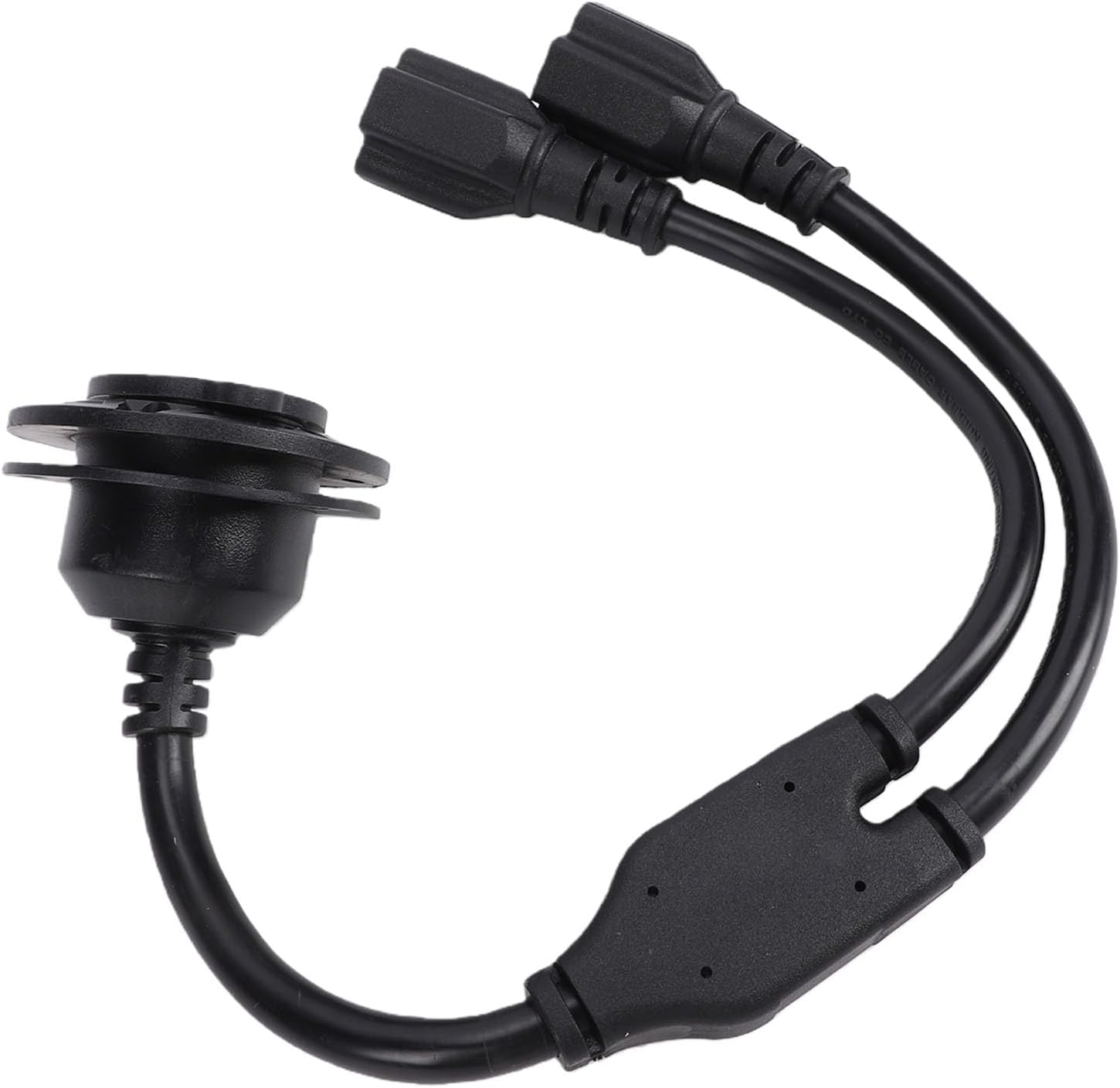 AMONIDA RV Shore Power Inlet Socket Wind and Rain Protection AC Inlet Port Plug for Trailer, 20A Dual 20in Extension Fit for Cord for RV Marine
