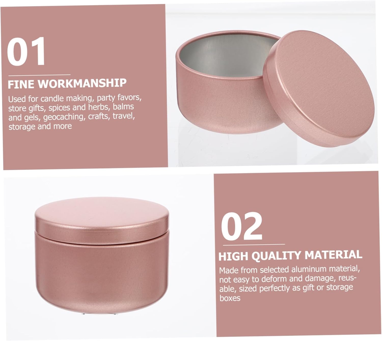 SEWOART 36pcs DIY Candle Making Tin Jar Metal Candle Storage Jar Lid Reusable Tin Containers for Travel
