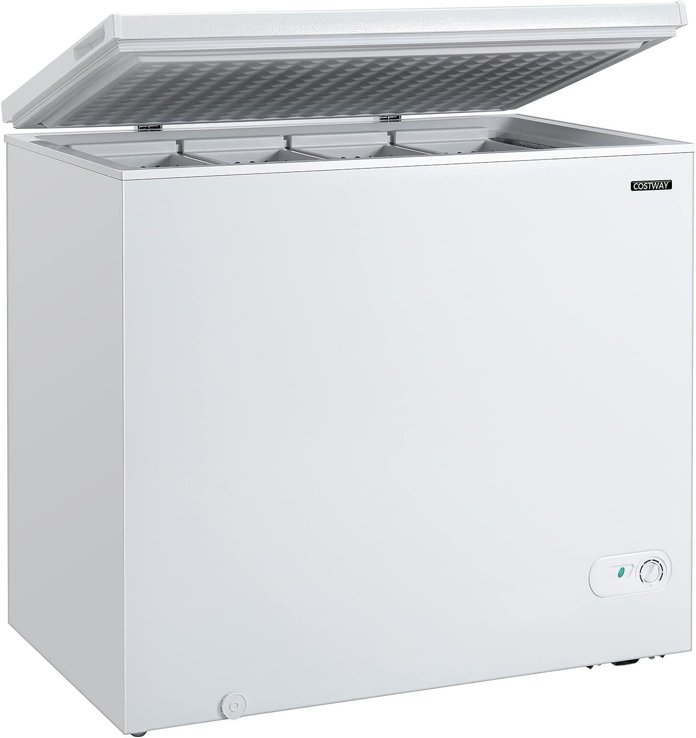 COSTWAY Chest Freezer, 7.0 Cu.ft Upright Single Door Refrigerator with 4 Removable Baskets