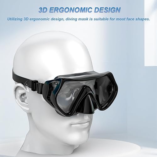 Miniatura 6 de Juego de esnórquel, máscara de esnórquel antivaho con vista panorámica, equipo de esnórquel antifugas, esnórquel con parte superior seca para buceo,