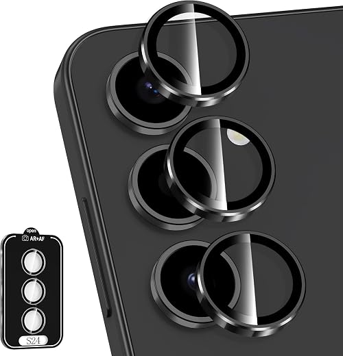 RODMED Premium Camera Lens Protector Compatible For Samsung Galaxy S24 5G (Black) Camera Lens Protector – 9H Tempered Glas...