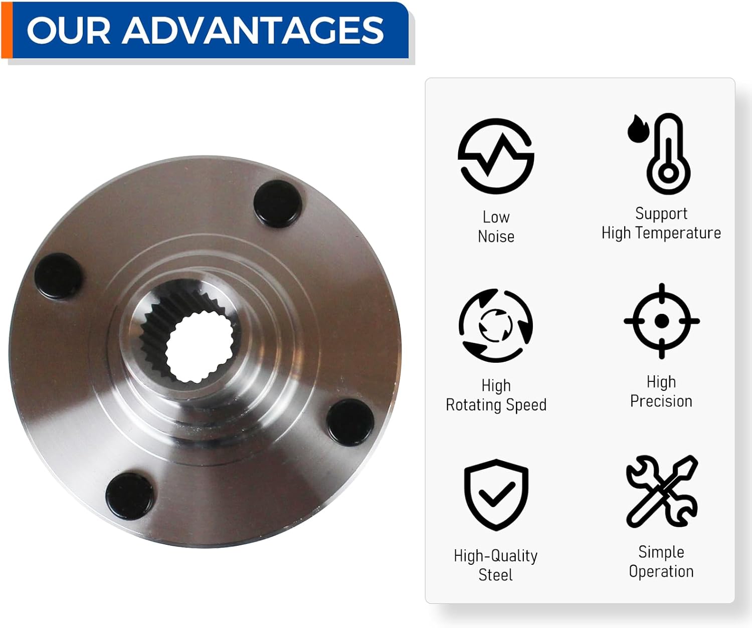 PAROD Pair Front 518510 Wheel Hub and Bearing Assembly Compatible with Ford Focus 2000-2011 4Lugs