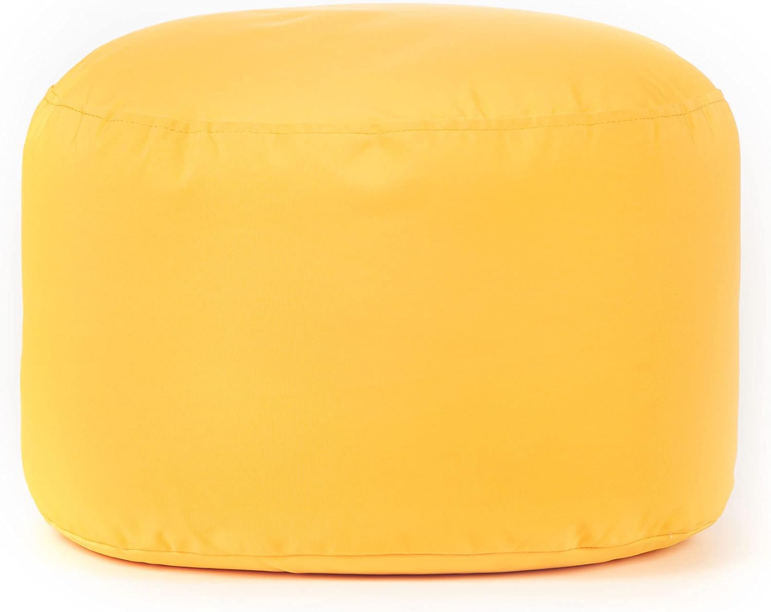 Gouchee Home Dotcom Soleil Bean Bag Round Ottoman/Pouf - Waterproof, Fade-Resistant Footrest for Indoor/Outdoor - Filled with High-Density Polystyrene Beads, Double-Stitched Seam, Yellow, 20"D x 12"H