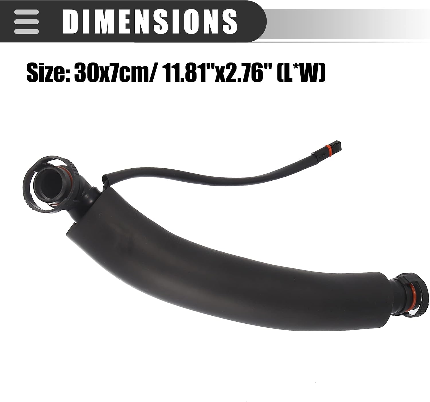 Motoforti Positive Crankcase Ventilation Hose, for BMW 525i 2006-2007, Plastic, 11157522931, Black