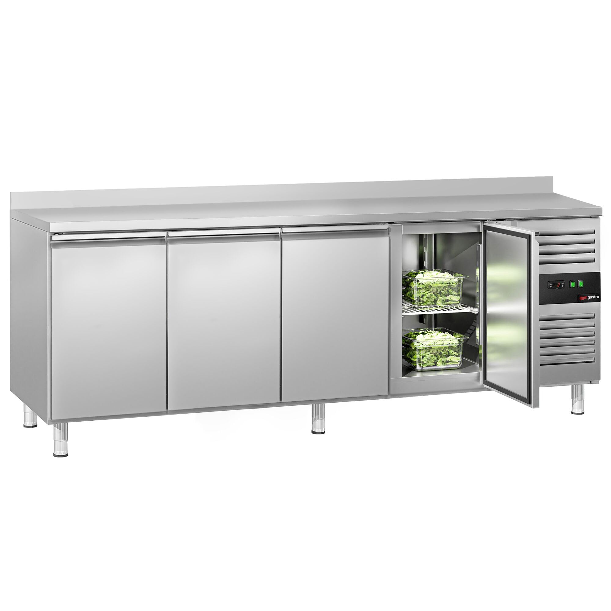GGM Gastro Kühltisch ECO 223x70cm 4 Türen mit Aufkantung