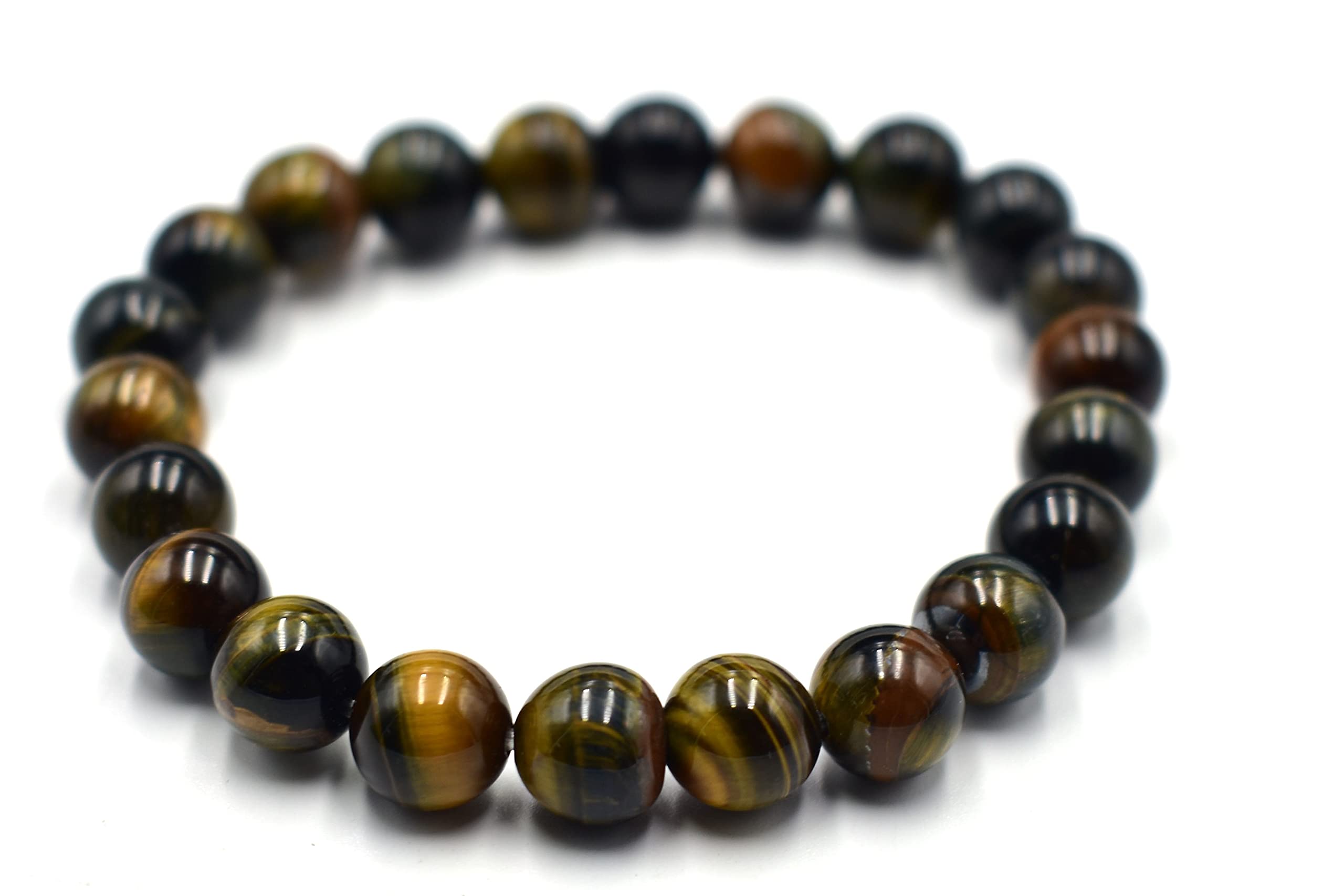 Natural Black Star Tiger's Eye Gemstone 8mm Plain Round Beaded Stretch Bracelet For Girls Women & Men, Chakra Bracelet, Healing Bracelet, Beads Bracelet For Gift ( RBB-51)