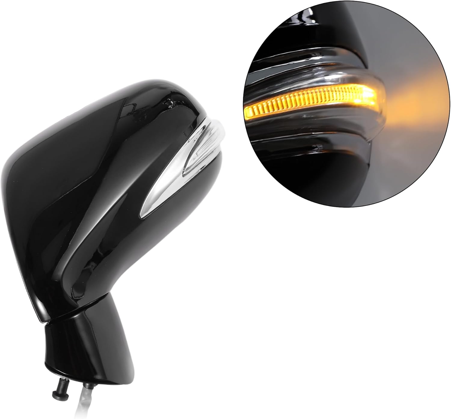 Motoforti 11 Pins Left Driver Side Door Mirror Replacement for Lexus ES350 2010-2012 Side View Mirror Assembly Electric Heating Manual Bright Black No.LX1320135