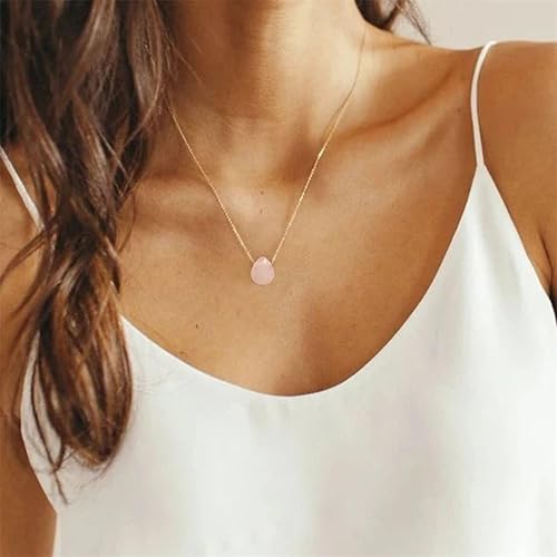 Miniatura 2 de Joxevyia Collar de lágrima de piedras preciosas para mujer, delicado collar de piedra curativa con cristales curativos, collar de lágrima natural,