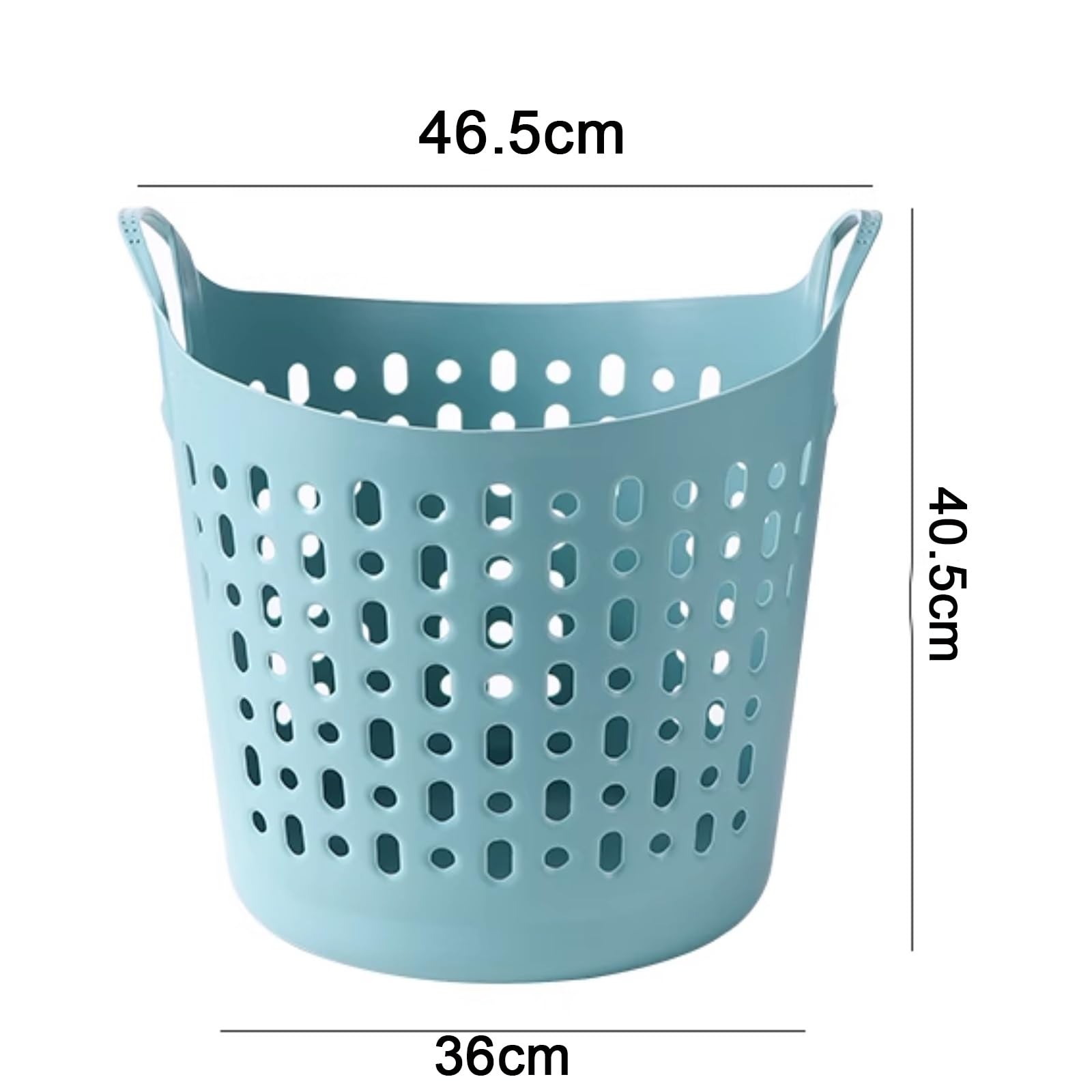 Cesto portabiancheria in plastica flessibile con manico, cesto rotondo portatile per la casa, cestino ventilato o borsa della spesa