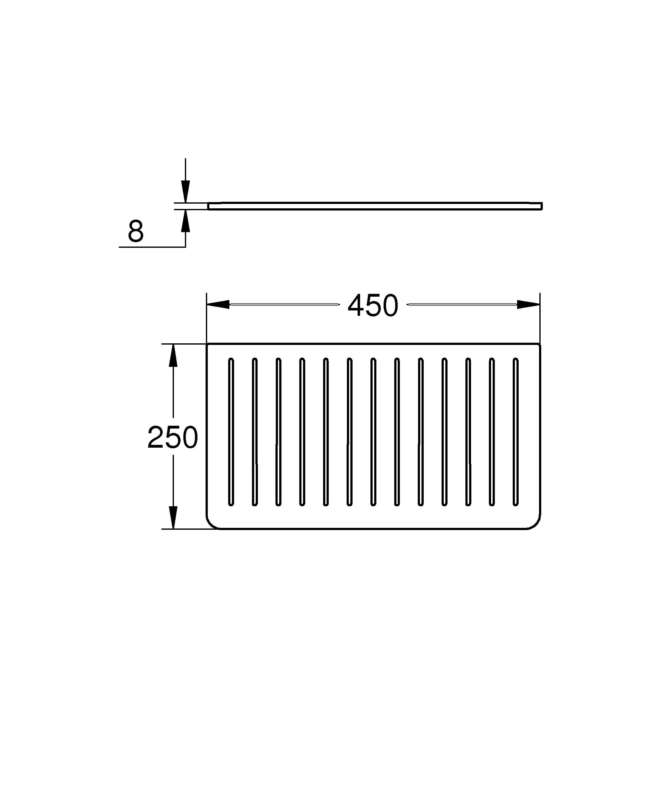 GROHE Abtropfablage (Material: Silikon, 450 x 250mm, spülmaschinenfest, S-Size), schwarz, 40872K00