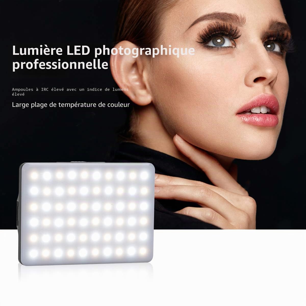 Newmowa 60 LED Video Light, 3200-5600K 3 modes d'éclairage USB et luminosité 10 niveaux dimmable CRI95+ Portable Light pour Phone, iPhone, Android, iPad, Laptop