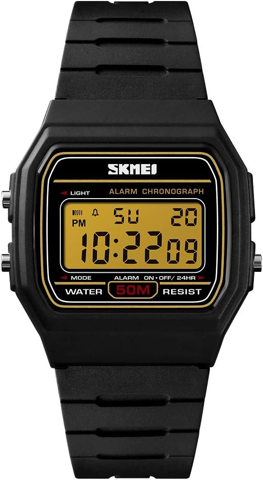 Skmei Wrist Watch for Unisex, Digital Sports Waterproof Watch Chronograph Alarm Backlight - 1412