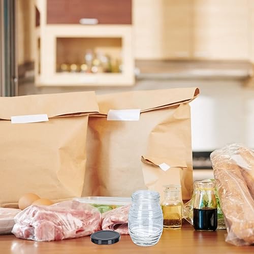 Miniatura 6 de Hemoton Tarros de vidrio (3.4 fl oz+ 8.5 fl oz) con tapas herméticas de metal negro para preparación de comidas, almacenamiento de alimentos,