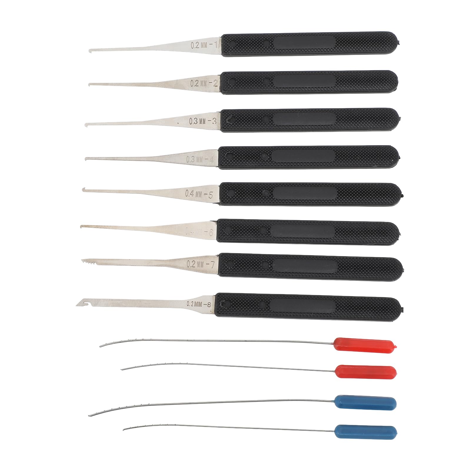 Broken Key Extractor Pick Kit 12Pcs 0.2-0.4mm Spring Steel ABS for Door Lock Repair and Maintenance - Image 2