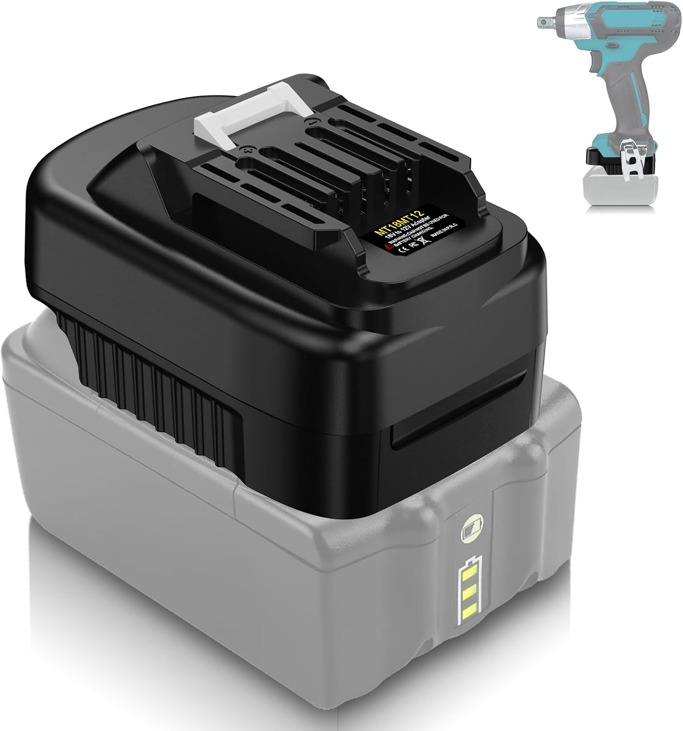 Adapter for Makita 18V to 12V Battery Tools, for Makita 18V Batteries Use for Makita 12V Power Tools (Adapter Only)