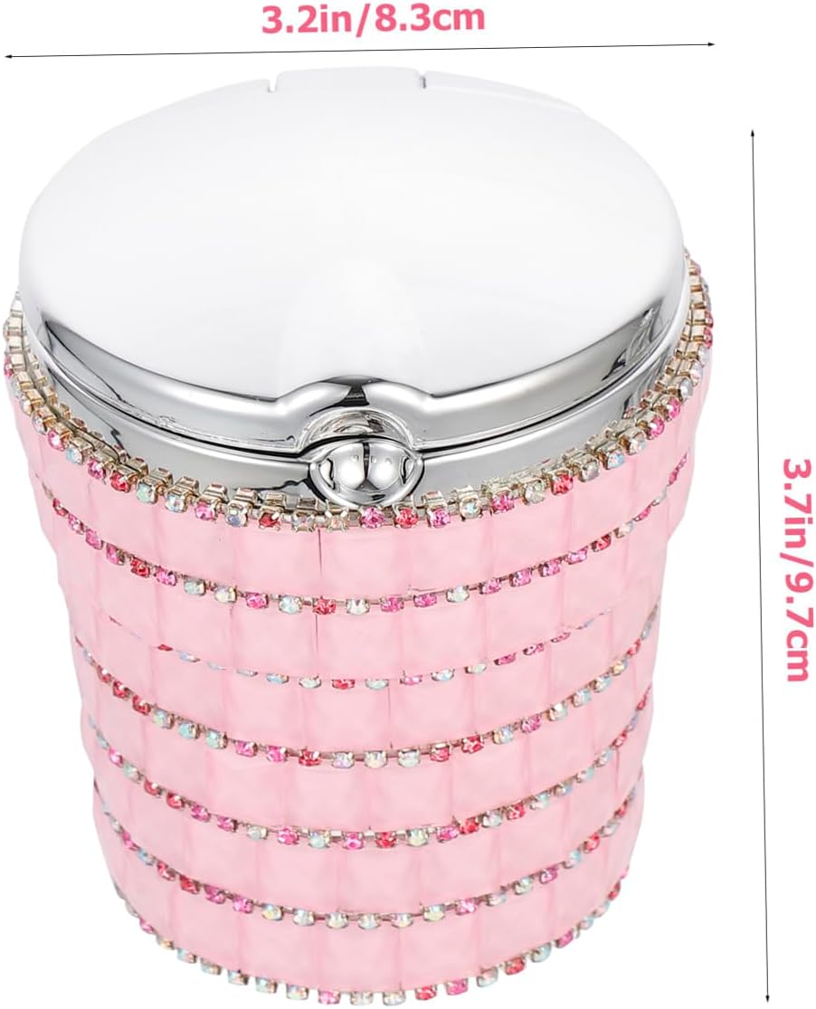 LED Light Car Ashtray with Lid Portable Plastic Ashtray for Auto Cup Holder for Smokers for Home and Office Use