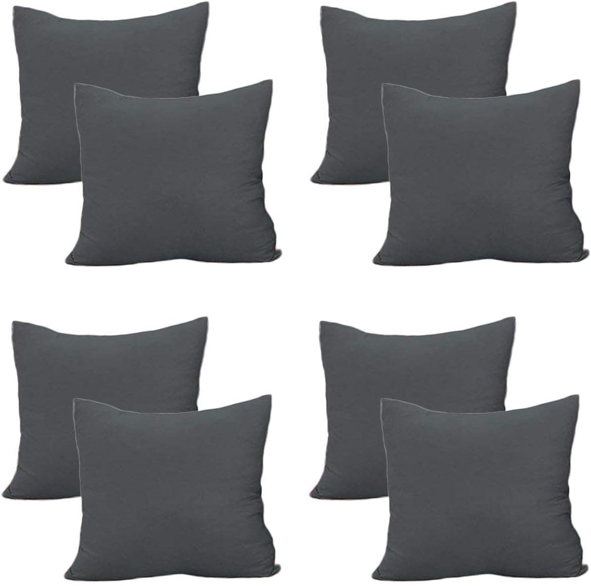 8 Pcs Solid Color Polyester Spandex Fabric Decorative Pillowcase Cushion Cover for Bed Sofa Throw Pillow Case Pillow Cover Sizes 45 X 45 cm (Grey)