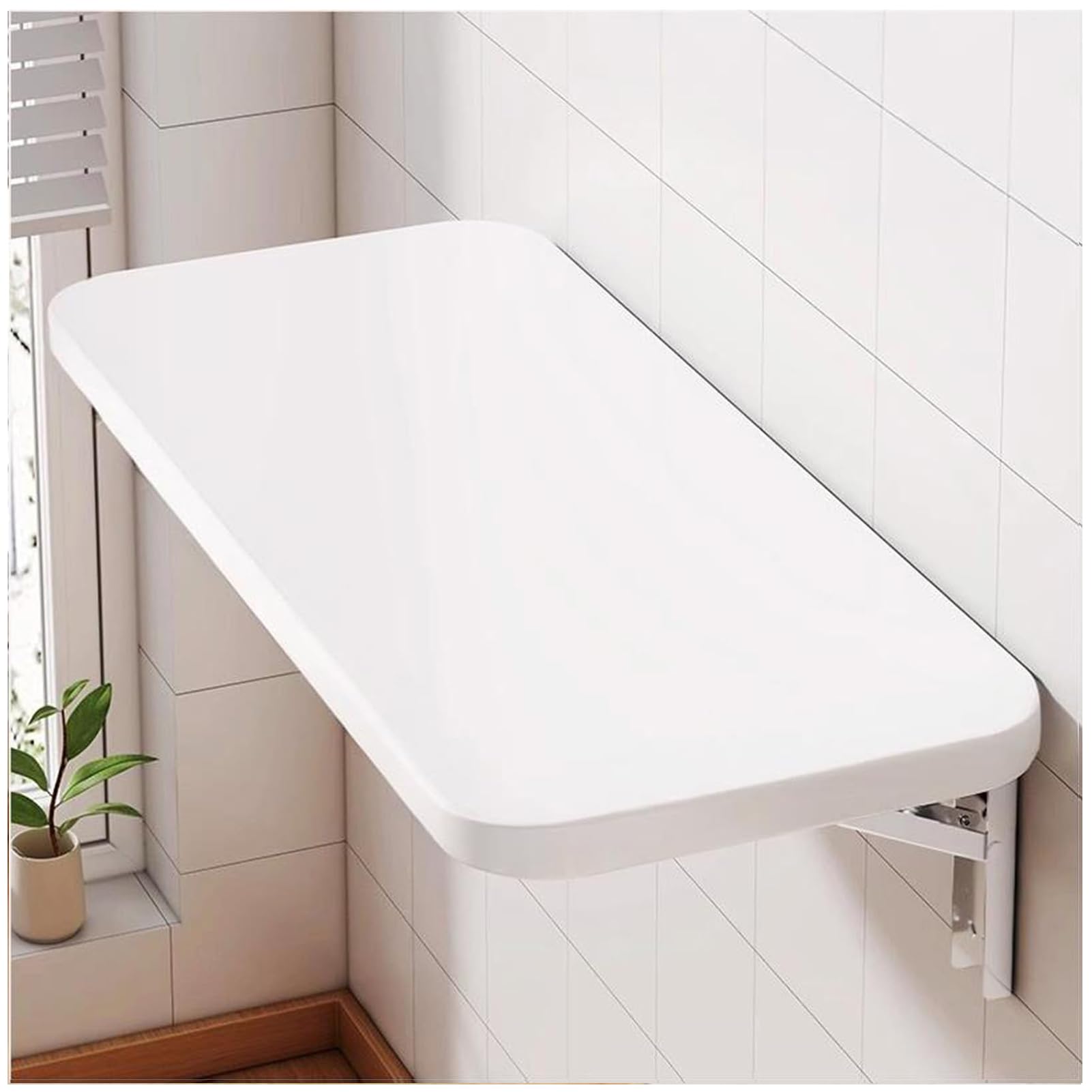 GHFXSCV Foldable Wall Table, Space-Saving Mounted Desk, Compact Dining/Office Table, Wall-Mounted Workstation for Home & Kitchen, White, 30x60cm - Versatile, Stylish, Practical