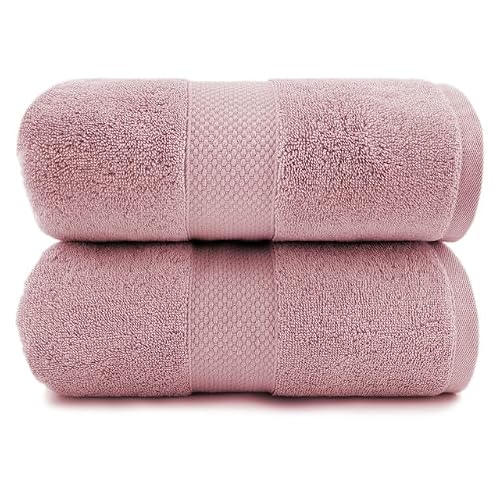 Maisonette Loft 100% Egyptian Cotton Turkish Bath Sheets - Soft, Absorbent Oversized Bathroom Towels - Ideal Quick Dry Extra Large Luxury Bath Towel Set for Shower - (35" x 70", 2 Pack) - Pink (Dusty)