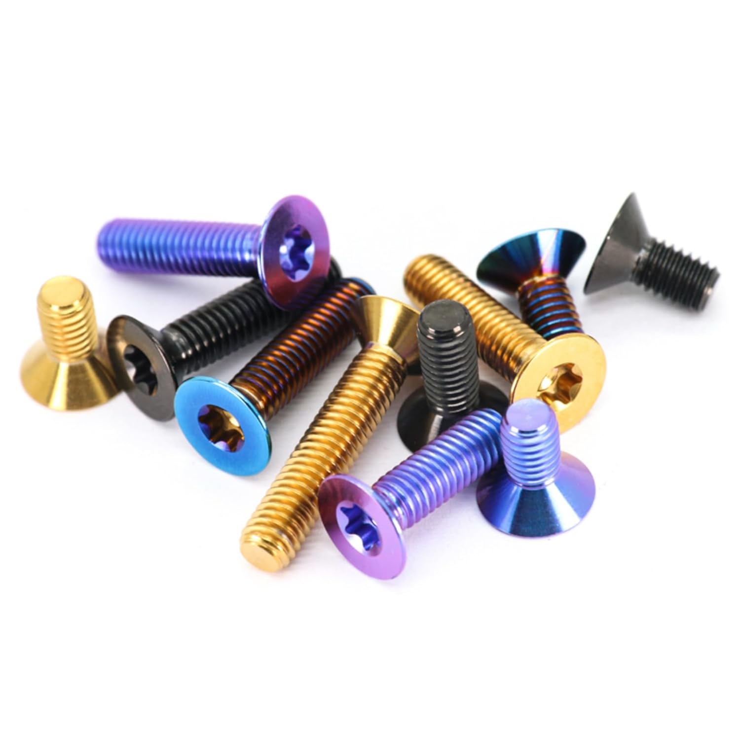 GR5 (Ti-6Al-4V) Titanium Alloy Countersunk Screws Flat Head Titanium Alloy Bolts 4 Pack M4 M5 M6 M8 (Blue Purple, M8x40mm=4pcs)