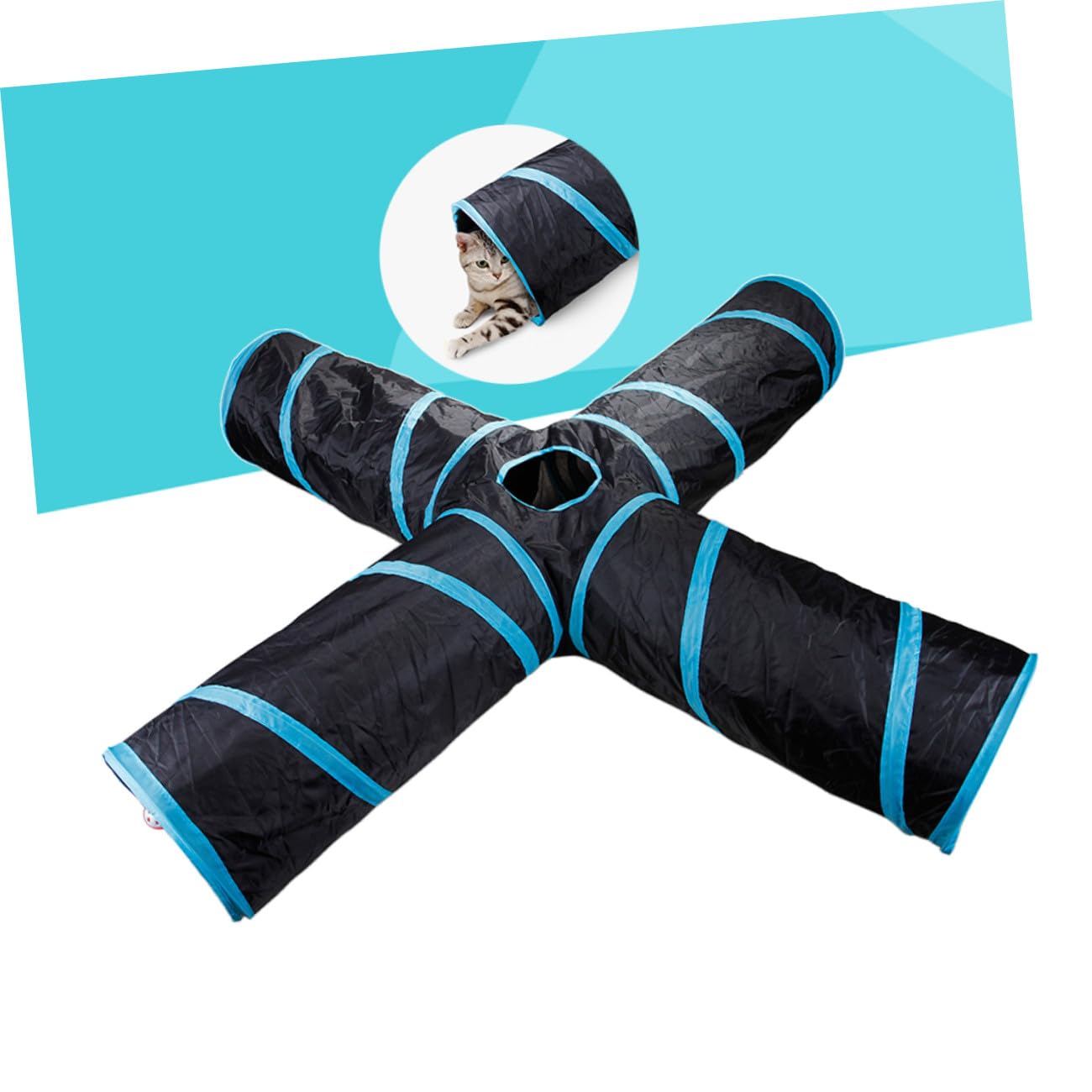 1 Pieza Tunel de Animales Conejos Bunny glop Game Katcher Conejillos petg Pets cattier cochinillo muñecos Toys Arruga Tubos Indestructible Cerdos túnel Juguete para Mascotas Blue
