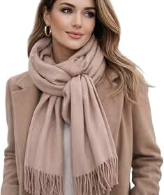 Cachecol Echarpe Pashmina Lenço Com Franja 190x70 cm Toque Macio Para O Frio Outono Inverno Unissex