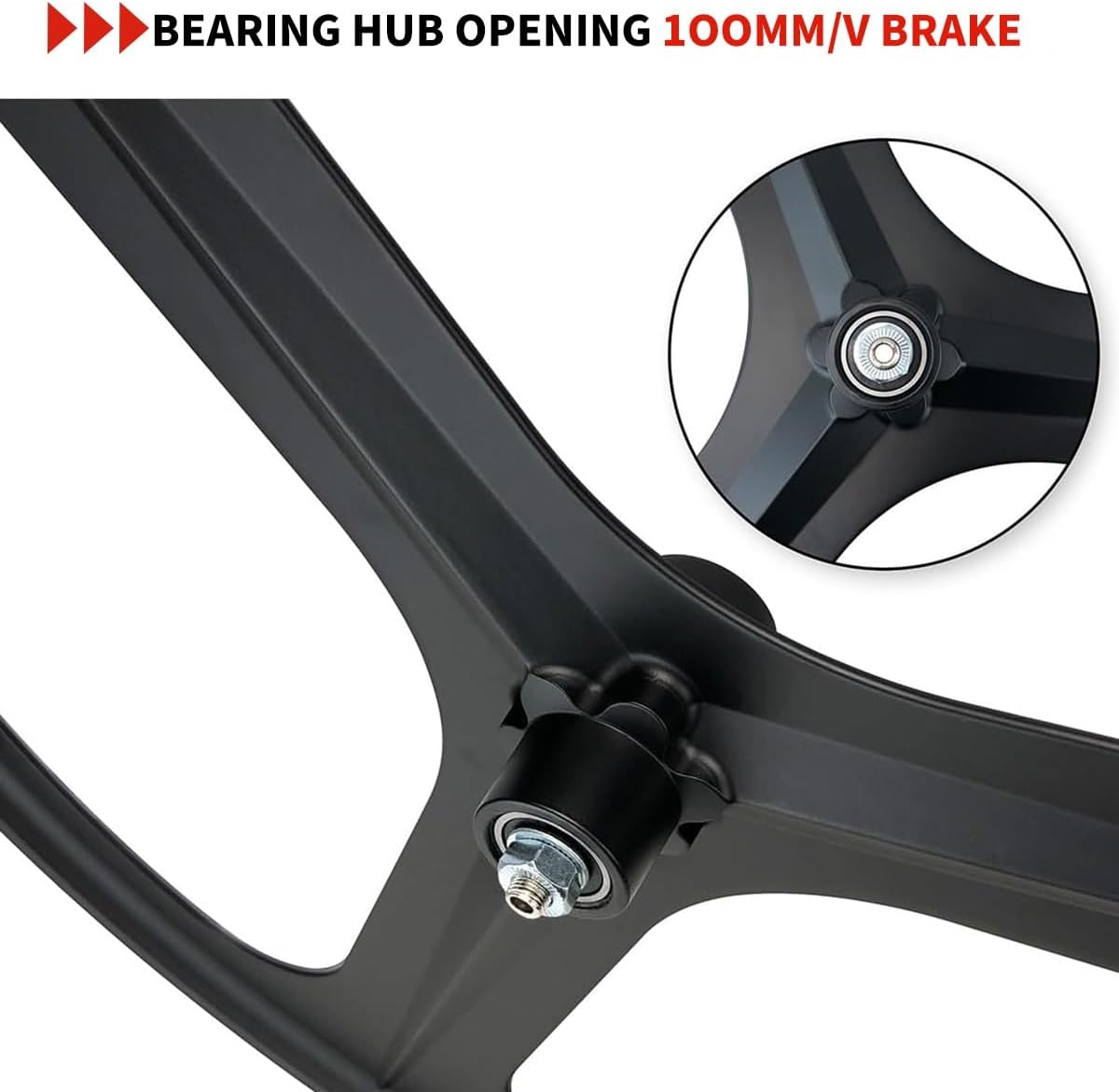 700C Fixed Gear Bike Wheelset 3 Spokes Track Bike Front Rear Wheels Mag Wheel V Brake Soild Axle 100/120MM Bicycle Rim 27 Mm Width Hubs for Signle Speed