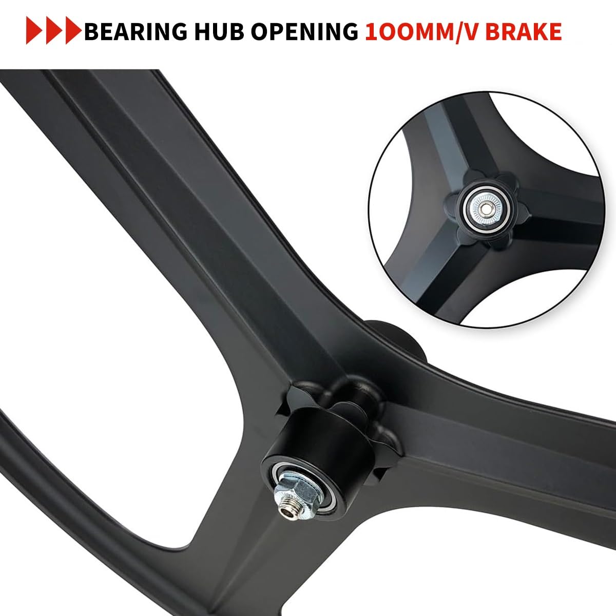 700C Fixed Gear zestaw z 3 szprychami, przednie i tylne koło, felga magnezowa, hamulec V, oś stała, felga 100/120 mm, piasty o szerokości 27 mm dla single speed.