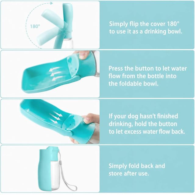 Foto 3 de 7 de Mepham Botella de Agua para Perros portátil, Botella Portable para Perros de Exterior