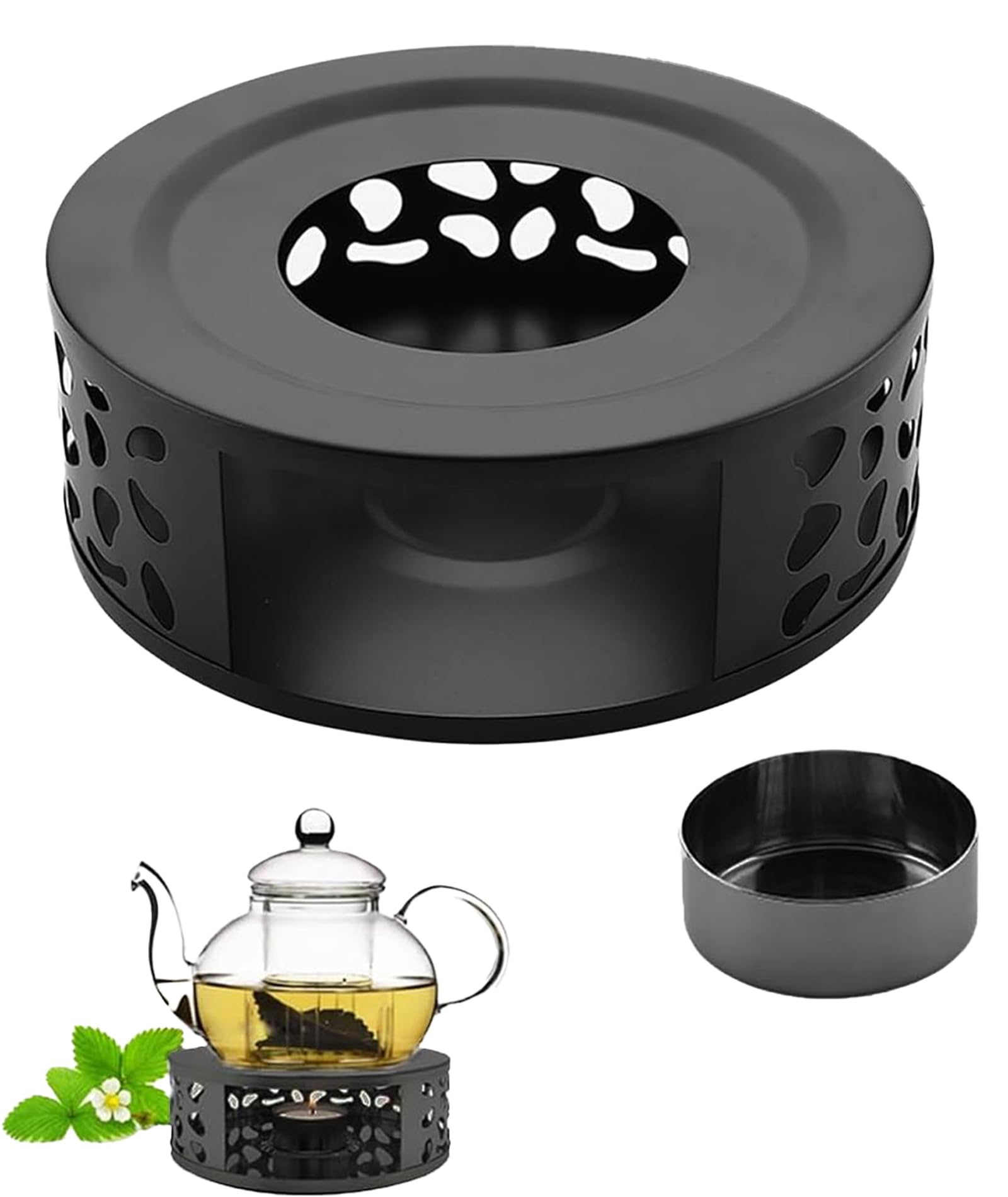 Candle Warmer, Teapot Warmer, Stainless Steel Tea Light Holder for Aromatherapy and Yoga Sessions, Multi-Hole Design for Enhanced Warmth and Relaxation at Home-image-2