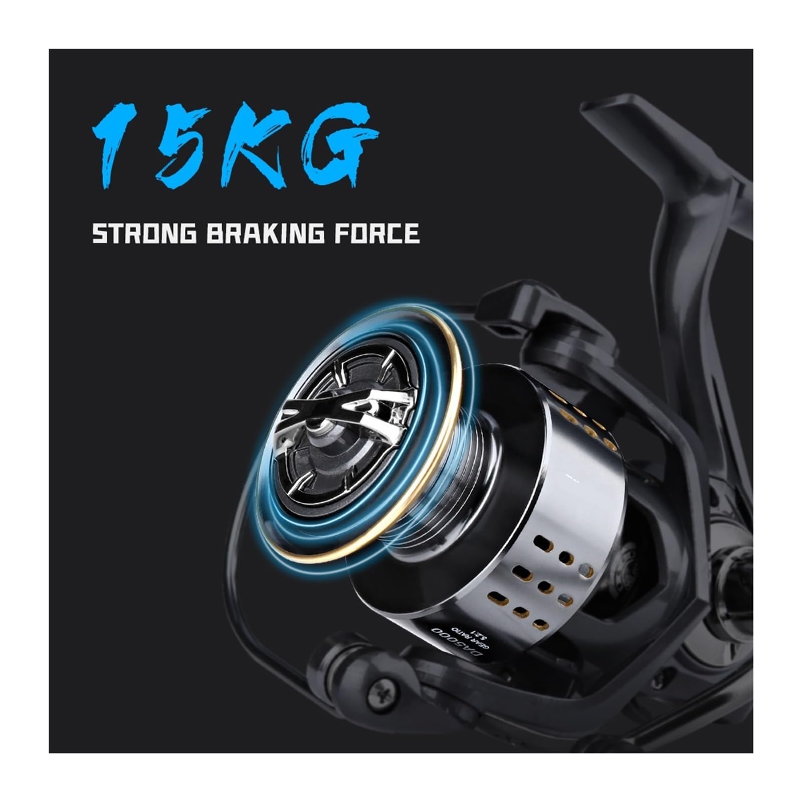 Compatible con Carrete de Pesca Giratorio, Arrastre máximo Ultraligero 15kg, Surfcasting alimentador Cebo, carretes Jigging Agua Salada