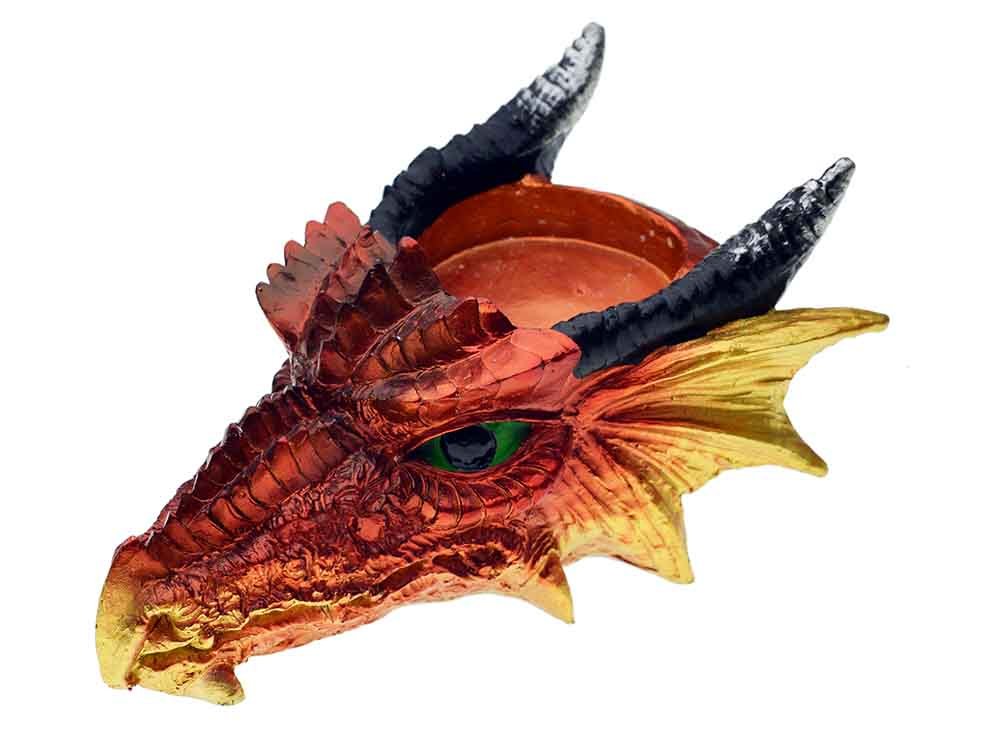 Cleopatra Light T- Holder Dragon Head Poly Resin 12.5X8.5x6.5cm