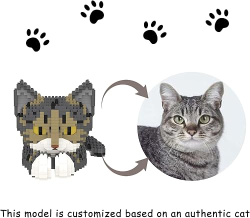 Vista 87 de Larcele Juego de mini bloques de construcción para gatos, ladrillos de juguete de construcción 3D para bricolaje, 1390 piezas KLJM-05