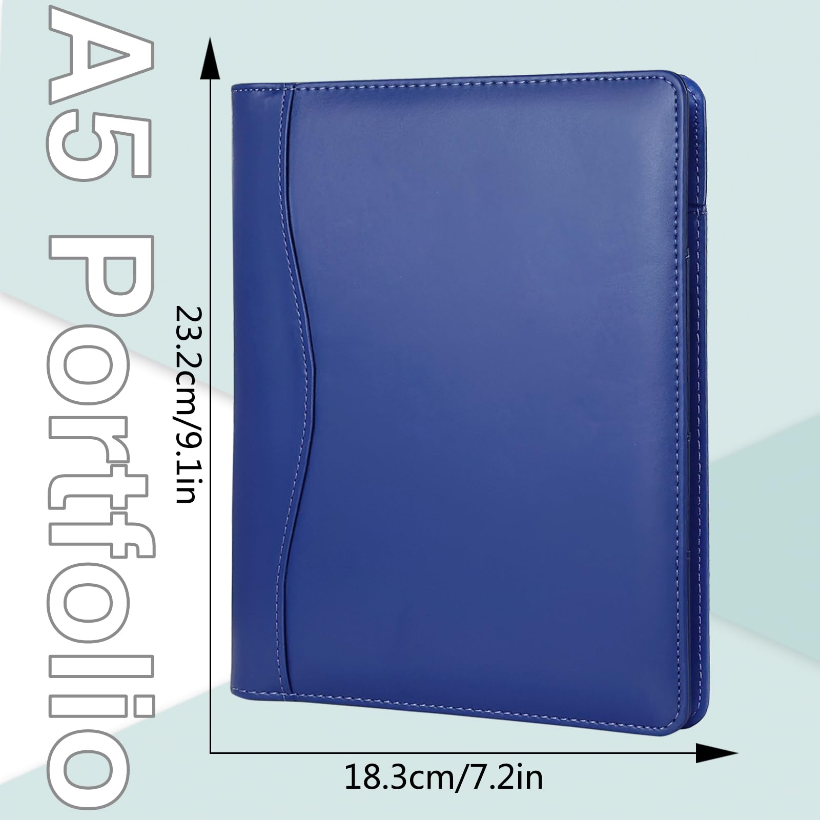 Portfolio A5 Dossier de conférence, Bloc-notes Padfolio en cuir souple 5 x 8 Mini classeur d'affaires bloc-notes légal Taille junior Organiseur de documents pour présentation Cadeau Enfant Hommes