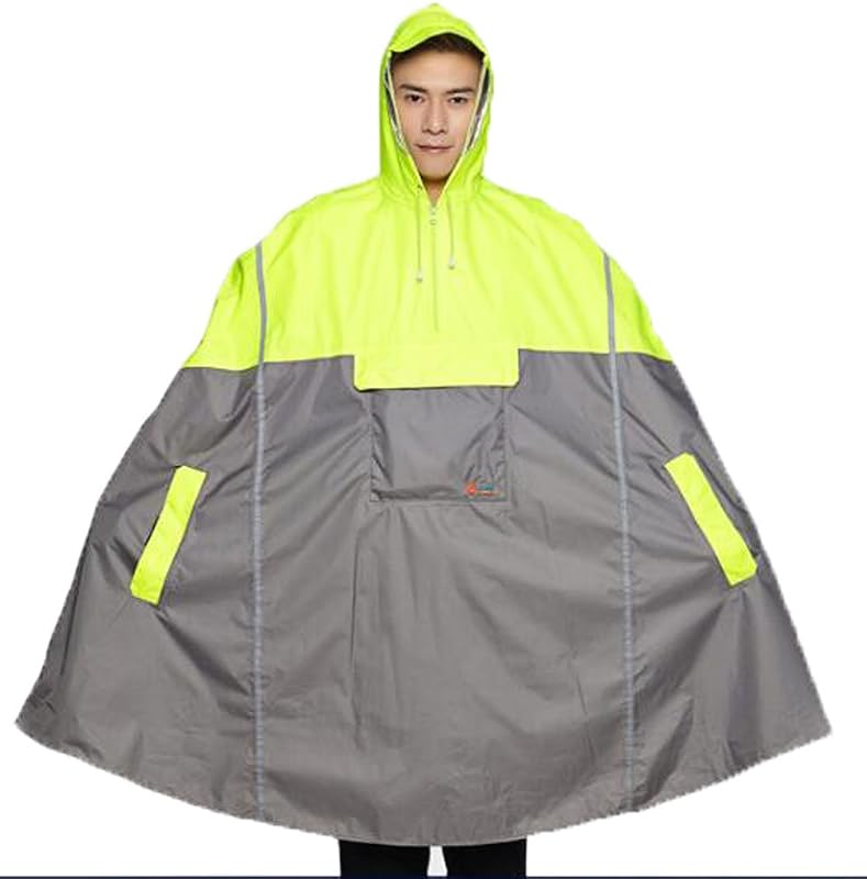 Poncho de lluvia ligero para ciclismo, impermeable transpirable con capucha para bicicleta y tira reflectora