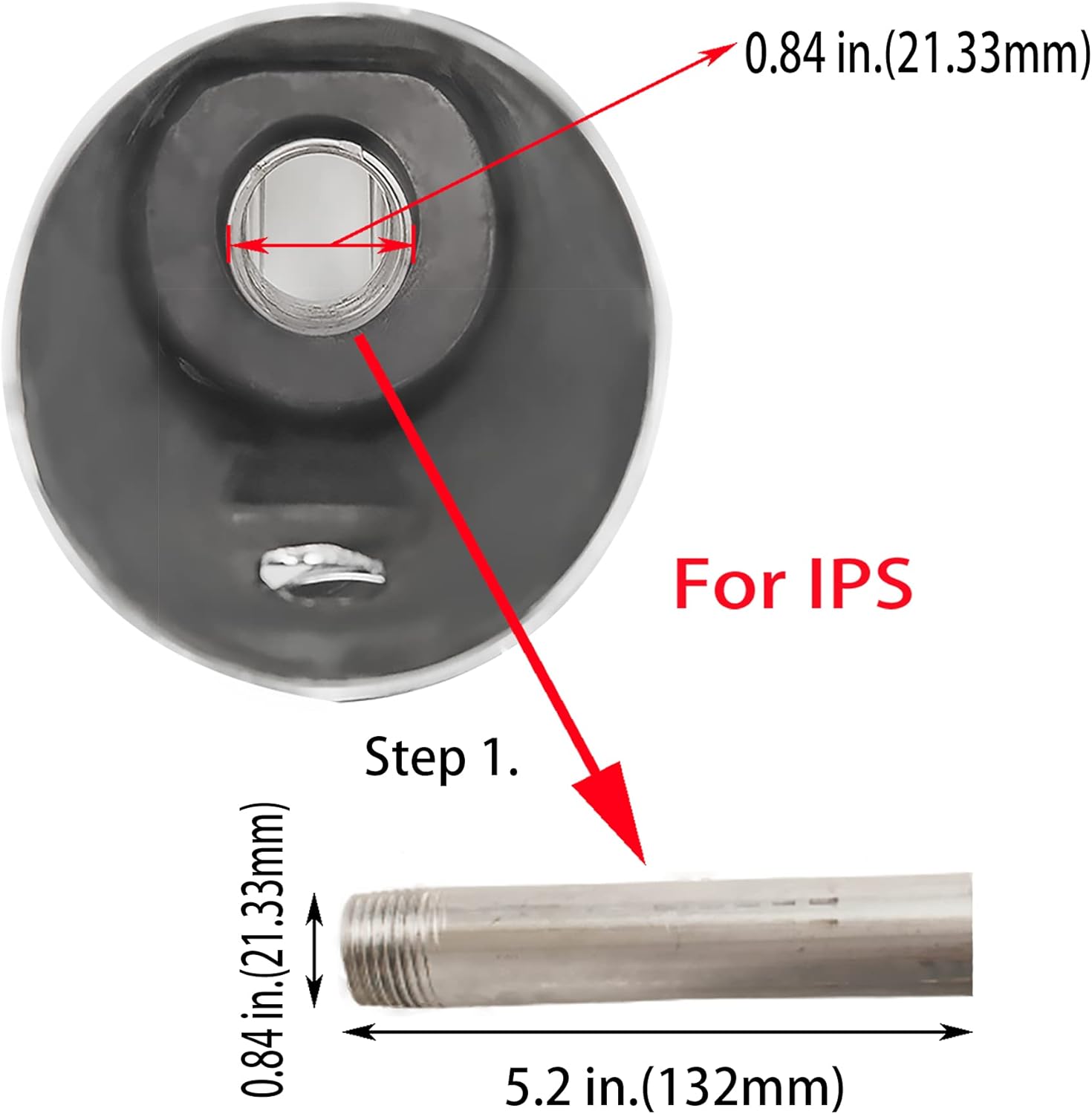 SENTO Black Metal Bathroom Tub Spout Without Diverter, Heavy Duty, 7 Inches 1/2'' IPS Inside Thread, Matte Black