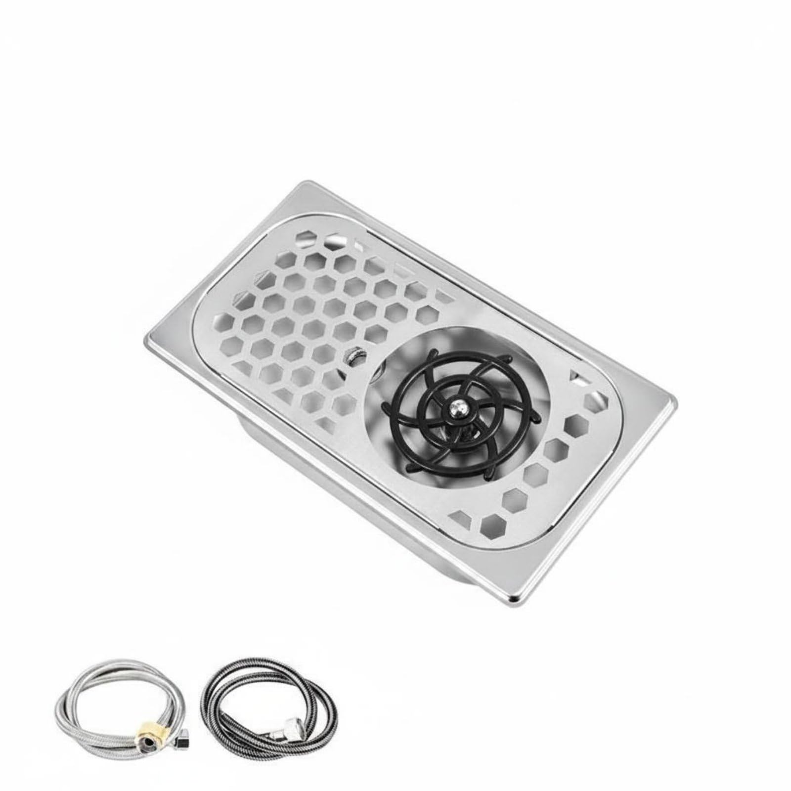 Amagogo Lavavajillas de Acero Inoxidable Limpiavasos Rociador Lavador de Tazas Enjuagador de Vasos con Salida de Agua Multiángulo y Limpieza Rápida Adecuado para Baristas Restaurantes, Silver, M1