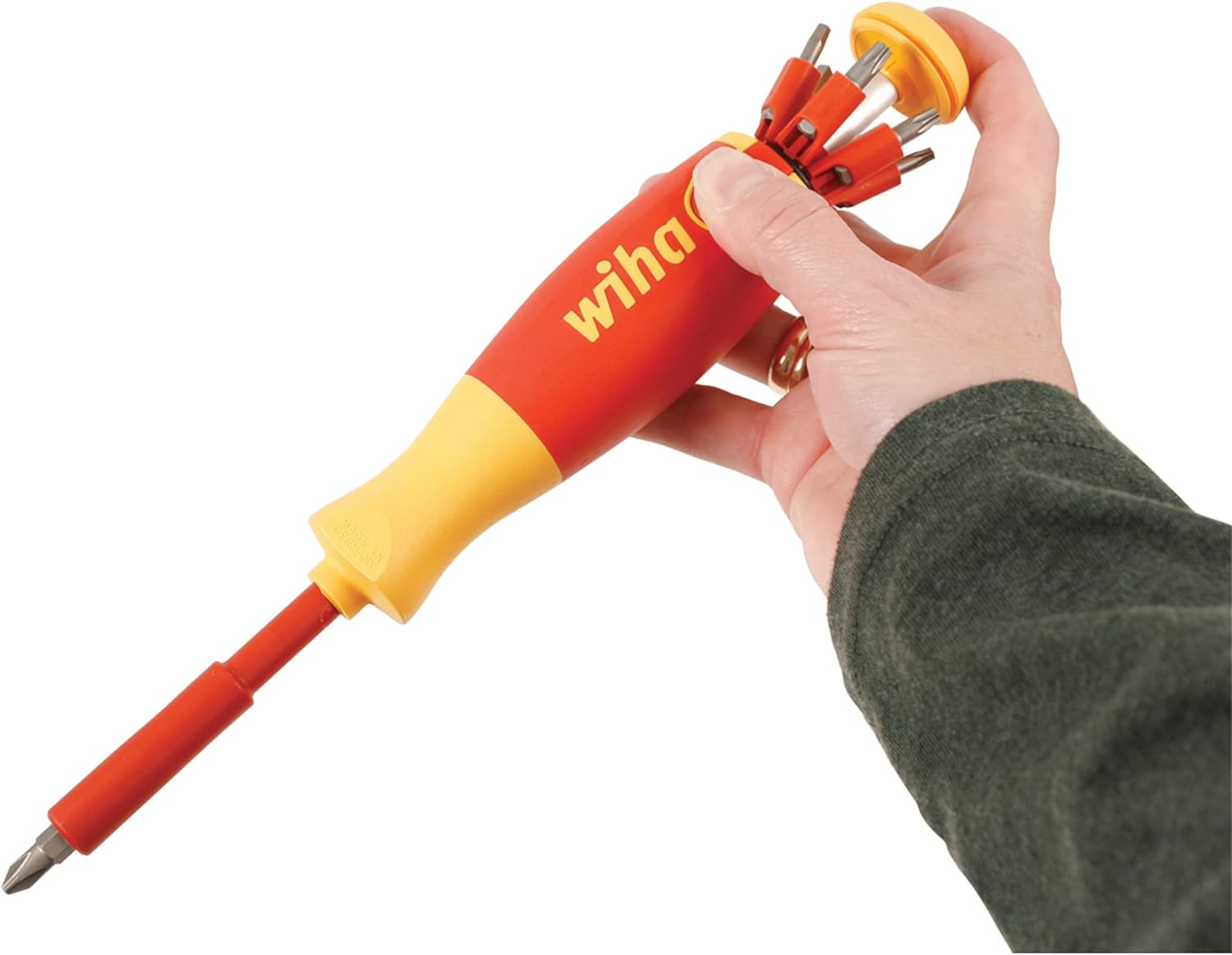 Wiha 38051 Insulated Pop-Up Bit Holder Set Slotted, Phillips, Square, Torx 14 pc. Set