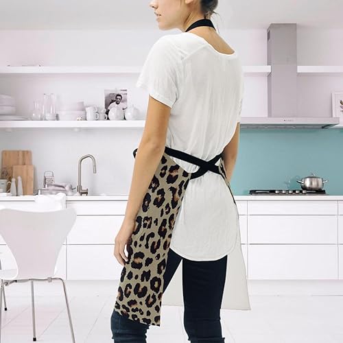 Miniatura 3 de Delantales de tela de lunares azules grandes con bolsillos, delantales para barbacoa, delantales impermeables para mujeres, delantal de chef