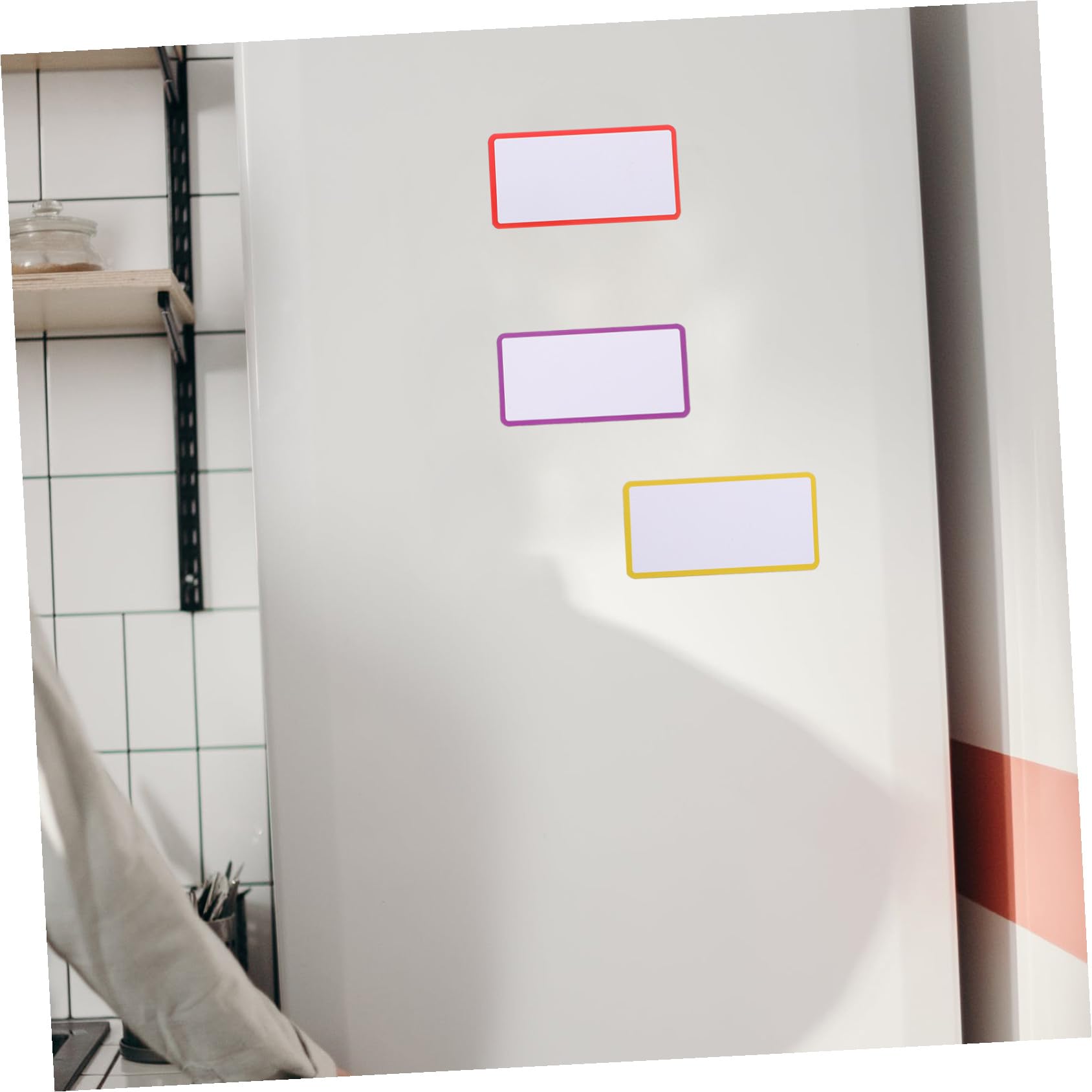 24 pezzi Etichette Magnetiche Cancellabili Targhette Identificative Riutilizzabili con Superficie Scrivibile per Frigorifero Lavagna e Scaffali Adesive per Casa e Ufficio