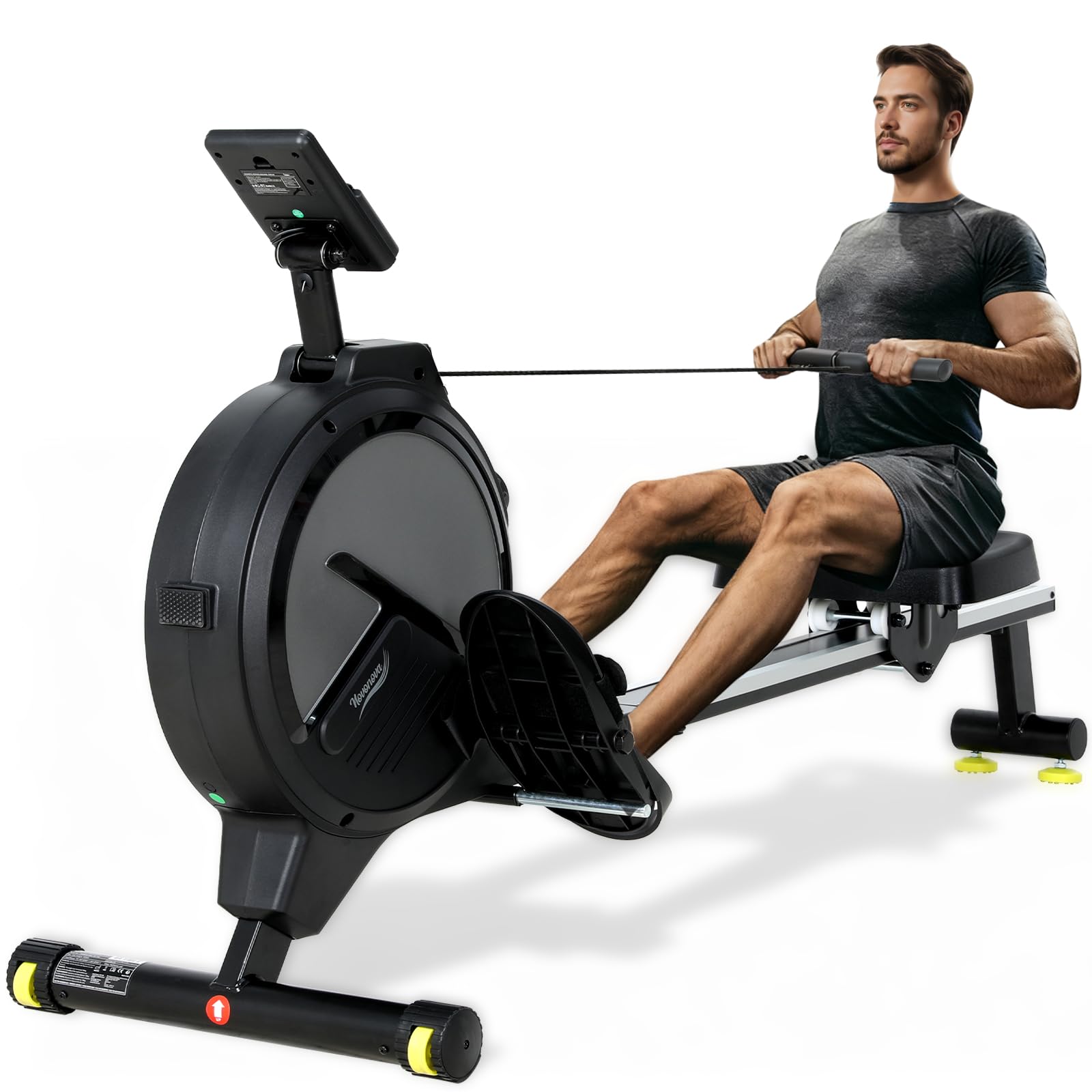 Rameur d'Appartement à 16 Niveaux de Résistance Magnétique, Rameurs Silencieux Glissière Lisse, Rameurs Appartement Magnétique Ecran LCD, Rameur Musculation Fitness, Rowing Machine Bureau