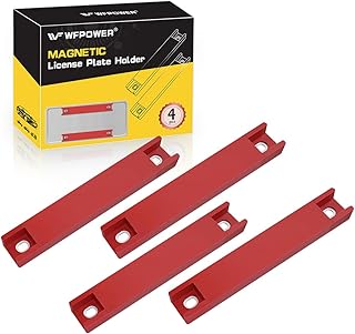 4 Pack Dealer Magnetic License Plate Holder, Premium Rubber Coated Protection Strong Magnetic License Plate Mount, Temporary Demo License Tag Holder for Car Dealer License Plate on Test Drives