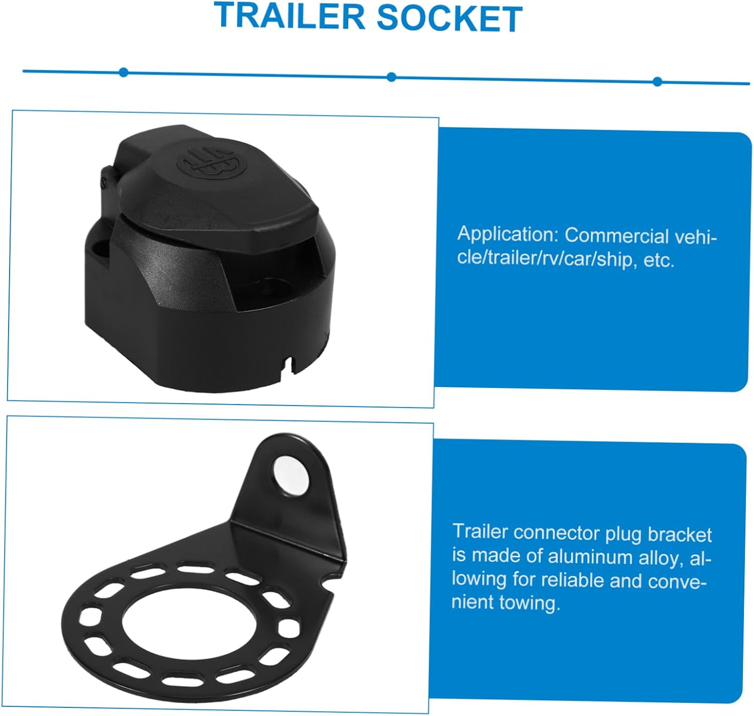 1Set Pin Trailer Plug Adapter Kit Heavy Duty Connector for Trailer Wiring Easy Install Trailer Repair Accessories for Rvs and Heavy Duty Vehicles