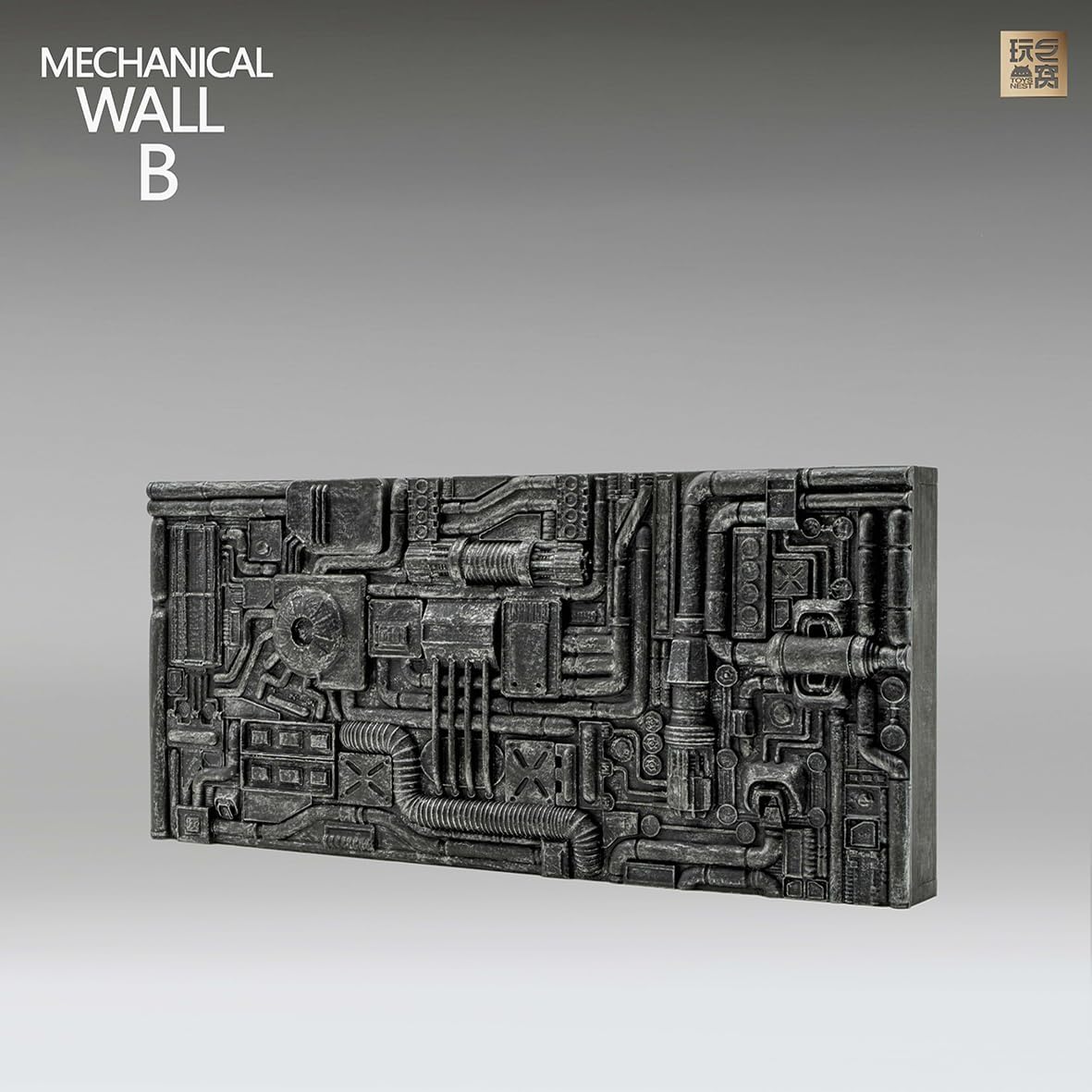 Diorama Display Base Compatible with 1/12-1/18 Action Figures - Mechanical Wall B Gothic Sci-fi Corridor Terrain for Warhammer-Style Action Figures,Age 15+