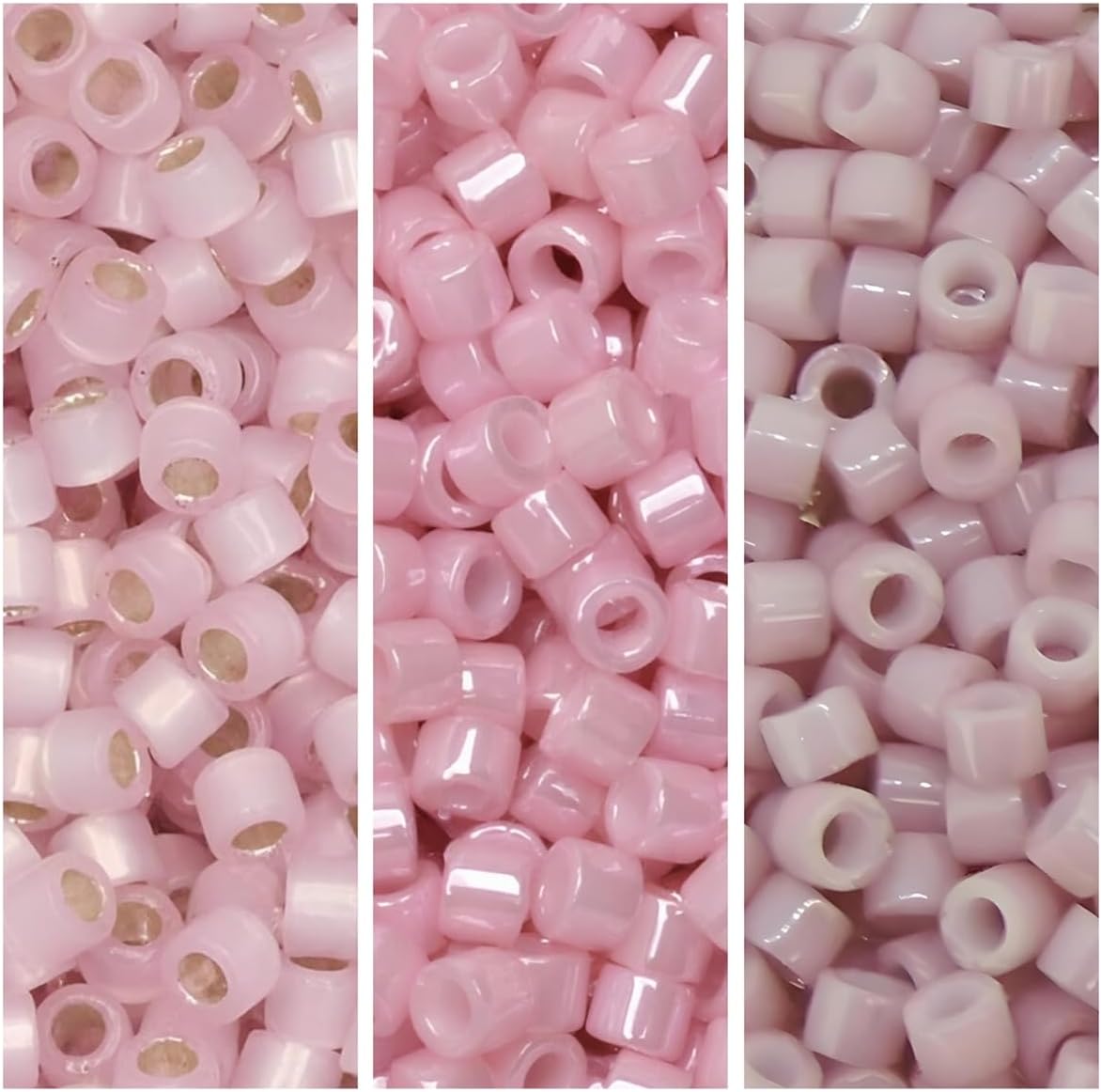 Miyuki Delica Seed Beads Bundle: 21GM, Size 11/0, Rose Delight Collection - DB210, DB1907, DB624-3 Tubes of 7 Grams ea